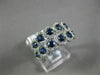 ESTATE WIDE 1.16CT DIAMOND & AAA SAPPHIRE 14KT WHITE GOLD LEAF ANNIVERSARY RING