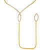 .33CT DIAMOND 14KT YELLOW GOLD V SHAPE DOUBLE LEAF BY THE YARD LARIAT NECKLACE
