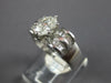 ESTATE LARGE 1.86CT DIAMOND PLATINUM 3D OVAL & BAGUETTE CLASSIC ENGAGEMENT RING