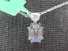 .69CT DIAMOND 18KT WHITE GOLD BAGUETTE KITE CUT CLUSTER OCTAGON FLOATING PENDANT