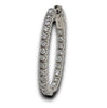 ESTATE 1.22CT DIAMOND 14K WHITE GOLD ROUND INSIDE OUT OVAL HOOP HANGING EARRINGS