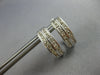 WIDE 1.5CT DIAMOND 14KT WHITE GOLD 2 ROW CHANNEL OVAL LEVERBACK HANGING EARRINGS