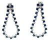 5.53CT DIAMOND & AAA SAPPHIRE 18KT WHITE GOLD 3D OPEN TEAR DROP HANGING EARRINGS