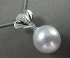ESTATE LARGE .06CT DIAMOND 14KT WHITE GOLD 3D AAA SOUTH SEA PEARL FLOWER PENDANT