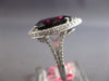 LARGE 7.16CT DIAMOND & AAA RHODOLITE 18KT WHITE GOLD PEAR SHAPE ENGAGEMENT RING