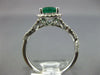 ESTATE 1.16CT DIAMOND & AAA EMERALD 14KT WHITE GOLD CUSHION HALO ENGAGEMENT RING