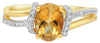 1.26CT DIAMOND & AAA CITRINE 14KT YELLOW GOLD OVAL & ROUND FRIENDSHIP LOVE RING