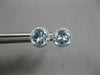 2.25CT DIAMOND & AAA BLUE TOPAZ 14KT WHITE GOLD ROUND CLASSIC HALO STUD EARRINGS