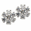 ESTATE .20CT DIAMOND 18KT WHITE GOLD CLASSIC FLOWER SNOWFLAKE STAR STUD EARRINGS