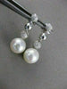 ESTATE .50CT DIAMOND & SOUTH SEA PEARL 14K WHITE GOLD PAVE HANGING EARRINGS 2667