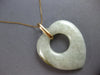 EXTRA LARGE AAA JADE 14KT YELLOW GOLD 3D OPEN HEART LOVE FLOATING PENDANT #27743