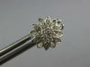 ESTATE .16CT DIAMOND 14KT WHITE GOLD 3D FLOWER FILIGREE CLASSIC STUD EARRINGS