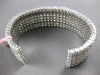 EXTRA LARGE 37.4CT DIAMOND 18KT WHITE GOLD MULTI ROW CUFF TENNIS BANGLE BRACELET