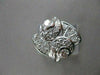 ANTIQUE ART DECO EURO MINE DIAMOND 14KT WHITE GOLD COCKTAIL FILIGREE RING #21489