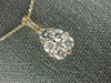 ESTATE LARGE .97CT DIAMOND 18KT ROSE GOLD 3D CLUSTER TEAR DROP FLOATING PENDANT
