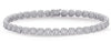 ESTATE WIDE 3.52CT DIAMOND 14KT WHITE GOLD CLASSIC MULTI FLOWER TENNIS BRACELET