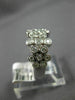 ESTATE WIDE .76CT DIAMOND 14K WHITE GOLD MULTI ROW FLOWER BEZEL ANNIVERSARY RING