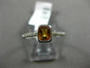 ESTATE .70CT DIAMOND & CITRINE 14KT WHITE GOLD 3D CLASSIC BEZEL ENGAGEMENT RING