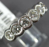 .95CT DIAMOND 18K WHITE GOLD 3D ROUND FILIGREE MILGRAIN 7 STONE ANNIVERSARY RING