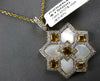 3.20CT DIAMOND & YELLOW SAPPHIRE & MOTHER OF PEARL 14KT YELLOW GOLD STAR PENDANT