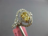 1.30CT WHITE & CANARY DIAMOND 18KT 2 TONE GOLD OVAL DOUBLE HALO ENGAGEMENT RING