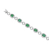 LARGE 10.36CT DIAMOND & AAA EMERALD 18KT WHITE GOLD 3D LOVE KNOT TENNIS BRACELET