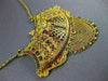 ANTIQUE OLD MINE DIAMOND 22KT YELLOW GOLD ENAMEL FILIGREE HANGING NECKLACE #2122
