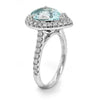 LARGE 4.50CT DIAMOND & AAA PARAIBA TOURMALINE 18KT WHITE GOLD 3D ENGAGEMENT RING