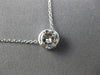 ESTATE .79CT DIAMOND 14KT WHITE GOLD 3D BEZEL SOLITAIRE PENDANT NECKLACE #25605