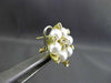 ESTATE LARGE .62CT DIAMOND & PEARL 18KT TWO TONE GOLD 3D FLOWER CLIP ON EARRINGS