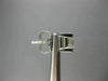 1.03CT DIAMOND 14K WHITE GOLD 3D CLASSIC PRINCESS SOLITAIRE STUD EARRINGS #25789