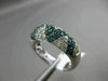 ESTATE 2.29CT WHITE & BLUE DIAMOND 14KT WHITE GOLD CRISS CROSS PAVE WEDDING RING