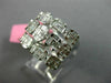 ESTATE LARGE 2.01CT DIAMOND 18KT WHITE GOLD 3D MULTI ROW SQUARE ANNIVERSARY RING