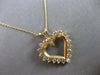 ESTATE .60CT DIAMOND 14KT YELLOW GOLD CLASSIC OPEN HEART LOVE FLOATING PENDANT