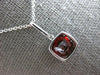ESTATE 2.0CT DIAMOND & AAA GARNET 14K WHITE GOLD 3D CUSHION & ROUND HALO PENDANT