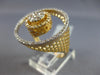 LARGE 1.04CT DIAMOND 14KT ROSE GOLD CLUSTER FLOWER CIRCLE OF LIFE FILIGREE RING