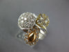 ESTATE WIDE 1.02CT DIAMOND 18KT TRI COLOR GOLD 3D CLUSTER MULTI SHAPE FUN RING