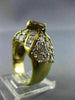 ESTATE LARGE 2.70CT WHITE & ORANGE DIAMOND 18KT YELLOW GOLD 3D ANNIVERSARY RING