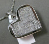 ESTATE EXTRA LARGE 2.60CT DIAMOND 14KT WHITE GOLD 3D HEART LOVE HANGING PENDANT