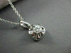 ESTATE .35CT ROUND DIAMOND 18KT WHITE GOLD SOLITAIRE FLOWER PENDANT CHAIN #10017