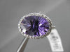 ESTATE LARGE 6.41CTW DIAMOND & AAA AMETHYST 14KT WHITE GOLD FILIGREE OVAL RING