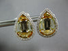 8.22CT DIAMOND & MULTI COLOR TOPAZ 14KT WHITE GOLD 3D TEAR DROP CLIP ON EARRINGS