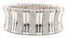 EXTRA LARGE 6.19CT DIAMOND 18KT WHITE MULTI ROW BAMBOO FLEXIBLE BANGLE BRACELET