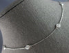 ESTATE LARGE .47CT DIAMOND 14KT WHITE GOLD ROUND BEZEL BY THE YARD LOVE NECKLACE