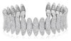 ESTATE LARGE 6.57CT DIAMOND 18KT WHITE GOLD 3D OVAL CUFF BANGLE BRACELET