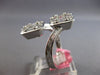 EXTRA LARGE 1.94CT DIAMOND 18K WHITE GOLD 3D ROUND & BAGUETTE DOUBLE SQUARE RING