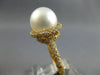 .85CT DIAMOND & AAA SOUTH SEA PEARL 18KT YELLOW GOLD CLASSIC SOLITAIRE HALO RING