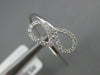 ESTATE .11CT DIAMOND 14KT WHITE GOLD 3D DOUBLE PEAR SHAPE LEAF CRISS CROSS RING