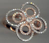 ESTATE LARGE .58CT DIAMOND 14K WHITE & ROSE GOLD MULTI CIRCULAR FLOWER LOVE RING