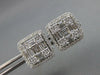 LARGE 2.45CT DIAMOND 18KT WHITE GOLD 3D ROUND & BAGUETTE INVISIBLE STUD EARRINGS